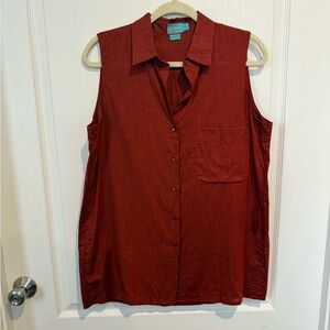 Vintage 80s ALBUM BY KENZO  Sleeveless Cotton Button Down Shirt